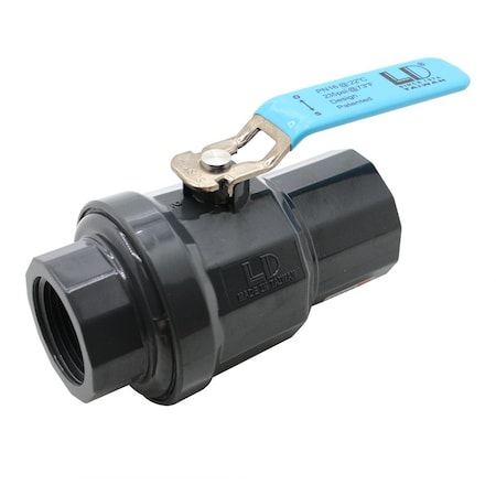 1-1/2 Inch Threaded X Threaded PVC Ball Valve With Stainless St